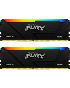 64 GB Kingston FURY Beast RGB UDIMM Kit, DDR4-3200, CL16-20-20, 2RX8
