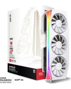 XFX Mercury Radeon RX 9070 XT OC White Gaming Edition with RGB, 16GB GDDR6, HDMI, 3x DP